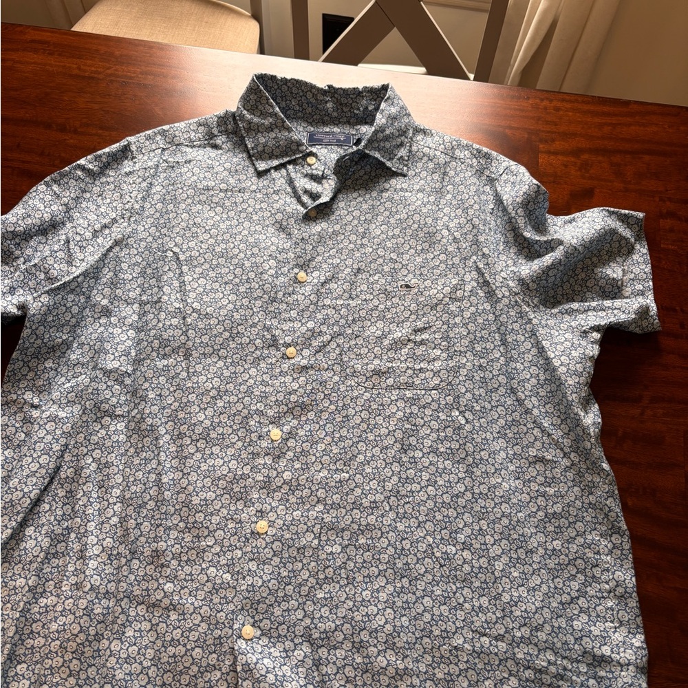 Men's Blue Floral Shirt